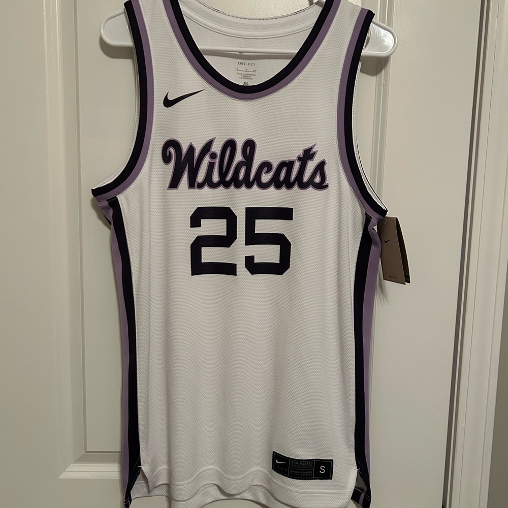 Nike K-State Wildcats White and Purple Basketball Jersey
